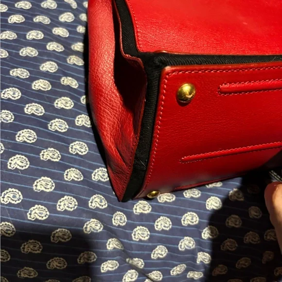 Yves saint Laurent red and black Leather Women's Bag - Picture 6 of 8